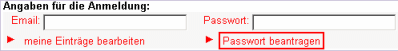 Formular Passwort Antrag